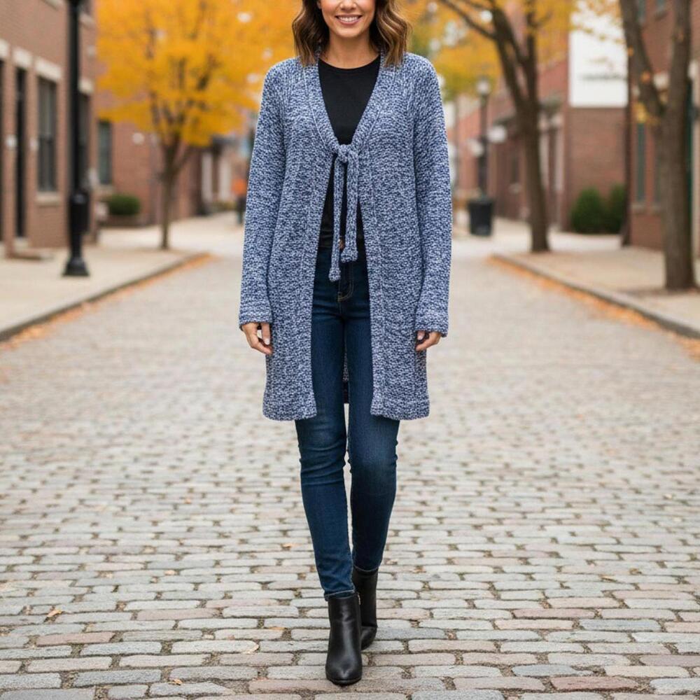 Pensato Women Open Front Cardigan Italian Size M Blue Casual Size M - Picture 7 of 8